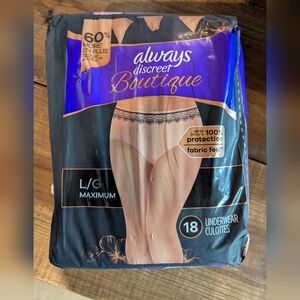 New Always Discreet Boutique Underwear, 18 Count, Large